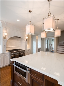 White Quartz Stone Kitchen Counter Tops That Look Like Carrara Marble
