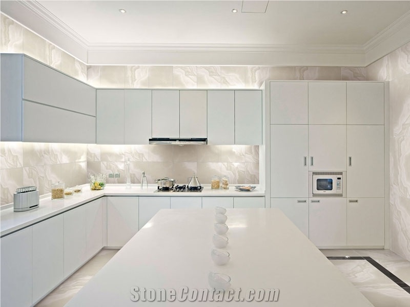 Mordem Kitchen Design Easy Clean Nano Glass Stone Kitchen