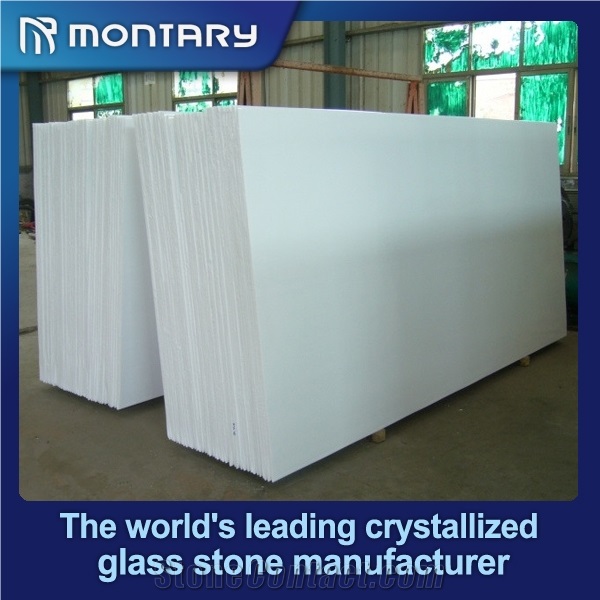 White Artificial Stone Crystallized Marmores Glass Panel Stone Tile for Interior Swimming Pool Wall Curtain Cladding
