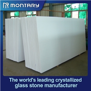 White Artificial Stone Crystallized Marmores Glass Panel Stone Tile for Interior Swimming Pool Wall Curtain Cladding