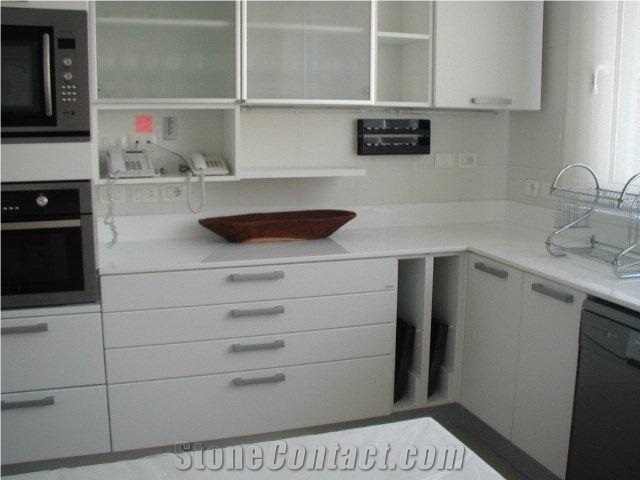 White Nano Glass Stone Kitchen Countertops,Moderm Kithchen Furniture