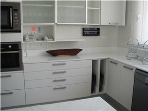 White Nano Glass Stone Kitchen Countertops,Moderm Kithchen Furniture