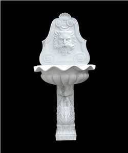 Jet White Marble Wall Mounted Fountains