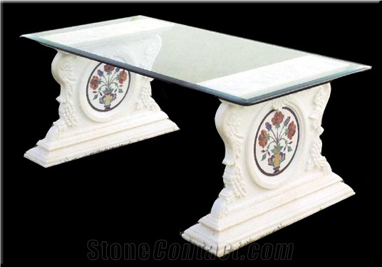 Marble Table, Opal White Marble Furniture