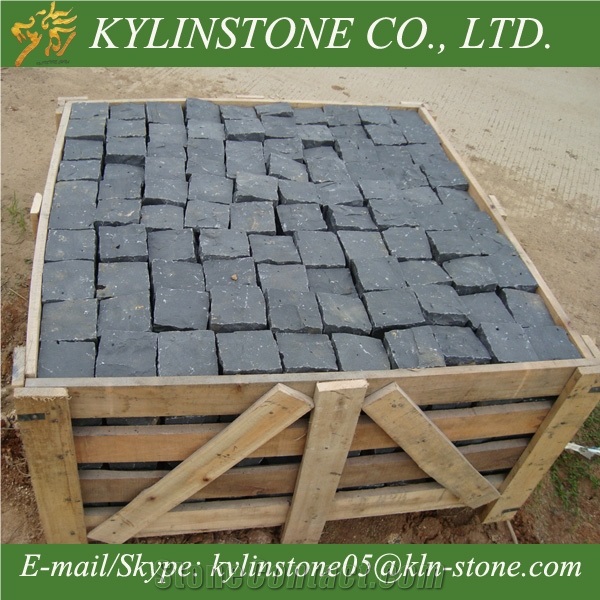 China Zhangpu Black Paving Stones, Black Granite Cubestones