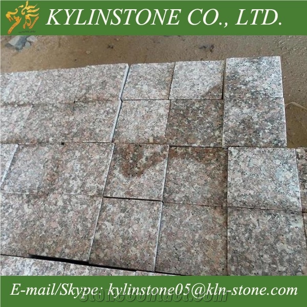 G648 Zhangpu Red Granite Cube Stones, Red Granite Paving Stones / Cobblestones