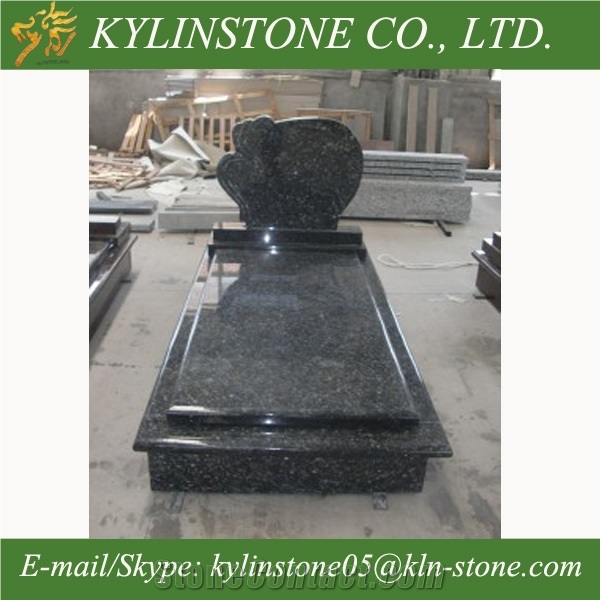 Good-Quality Blue Pearl Granite Monuments, Imported Blue Granite Tombstone Design