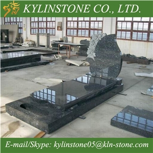 Good-Quality Blue Pearl Granite Monuments, Imported Blue Granite Tombstone Design
