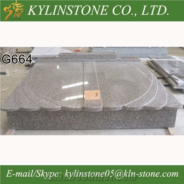 Popular China G664 Granite Double Monuments, European Style Tombstones