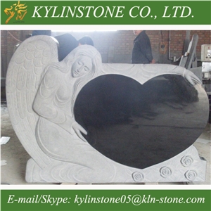 Popular Shanxi Black Heart Shape Headstone, China Black Granite Headstones