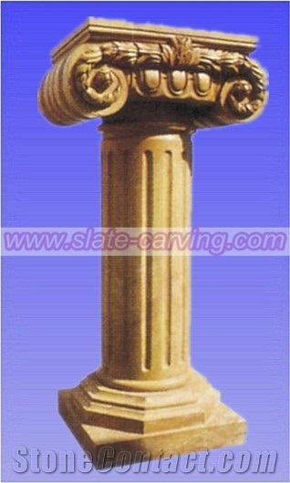 Beige Marble Columns,Stone Carving