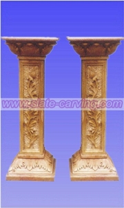 Beige Marble Columns,Stone Carving