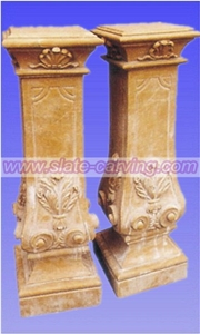 Beige Marble Columns,Stone Carvings