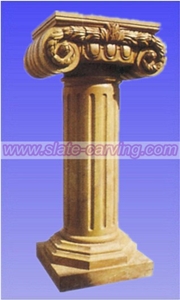 Brown Marble Columns,Stone Carving