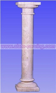 China Beige Marble Pillars, Beige Marble Column
