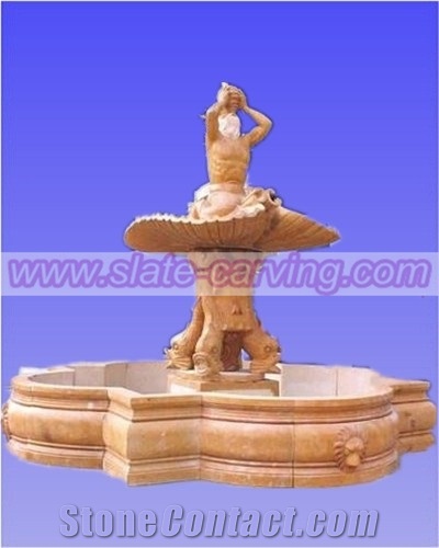 Stone Carving,Natural Stone Brown Fountain