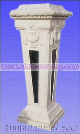 White Marble Columns,China Stone