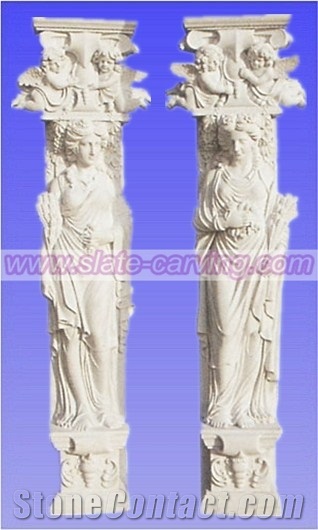White Marble Columns,Stone Pillar,Building Stone