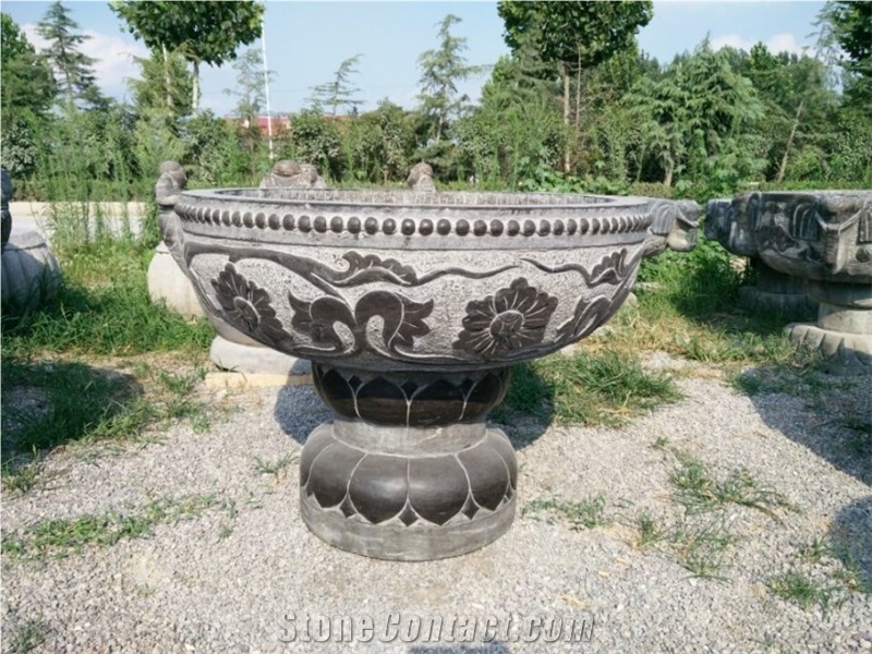 China Blue Limestone Flower Pots,Planters,Flower Stand