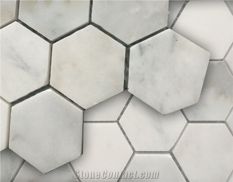 Calacatta Marble Hexagon Mosaic