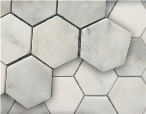 Calacatta Marble Hexagon Mosaic