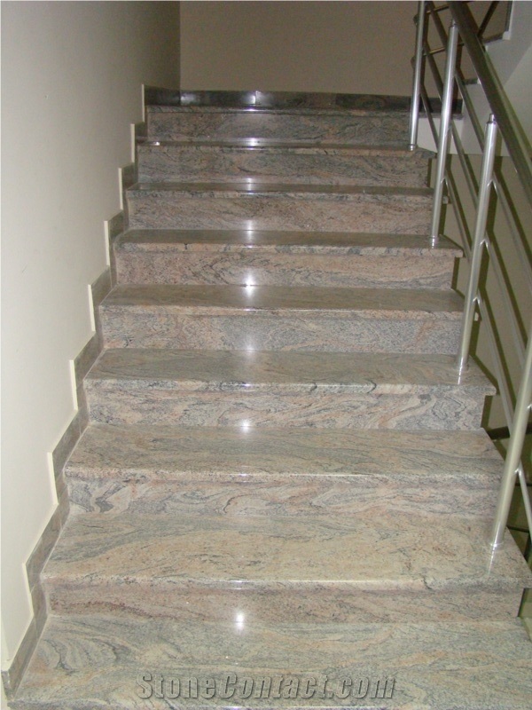 Juparana India Granite Staircase, Multicolor Granite Stairs & Steps India