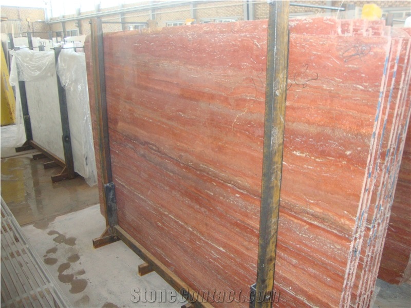 Iran Red Travertine Slabs & Tiles, Polished Red Travertine Floor Tiles, Wall Tiles