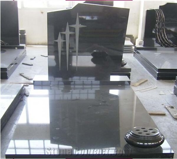 China Cheap High Quality Shanxi Black Granite Tombstone, Monument Supplier