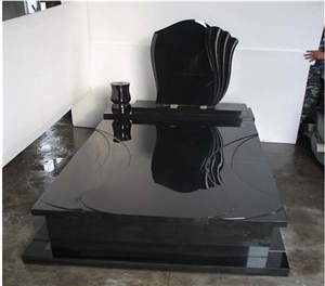China Cheap High Quality Shanxi Black Granite Tombstone, Monument Supplier