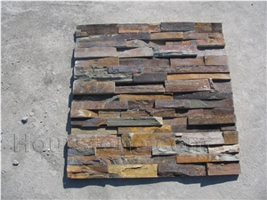 China Rustic Slate Cultured Stone,Culture Stone, Rust Slate,Natural Surface,Multicolor,Brown,Wall Cladding/Covering,Wall Panel