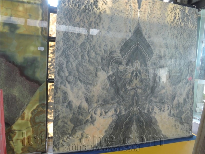 Grey Veretton Traonyx Onyx Slabs & Tiles, Polished,Book Matching, for Wall Covering, Decoration