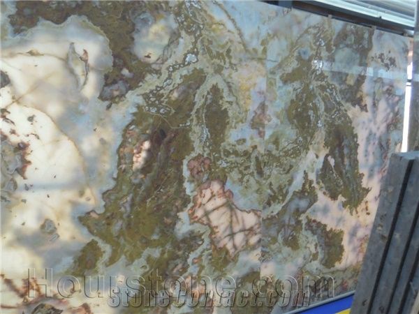 Translucent Beige Onyx Book Match,Mirrored China Gold Imperial,Xiamen Butterfly Natural Stones,Yellow Artwork Multicolor Symmetrical Slabs&Tiles,Verde ,Interior Decoration,Wall Covering,Nicebackground
