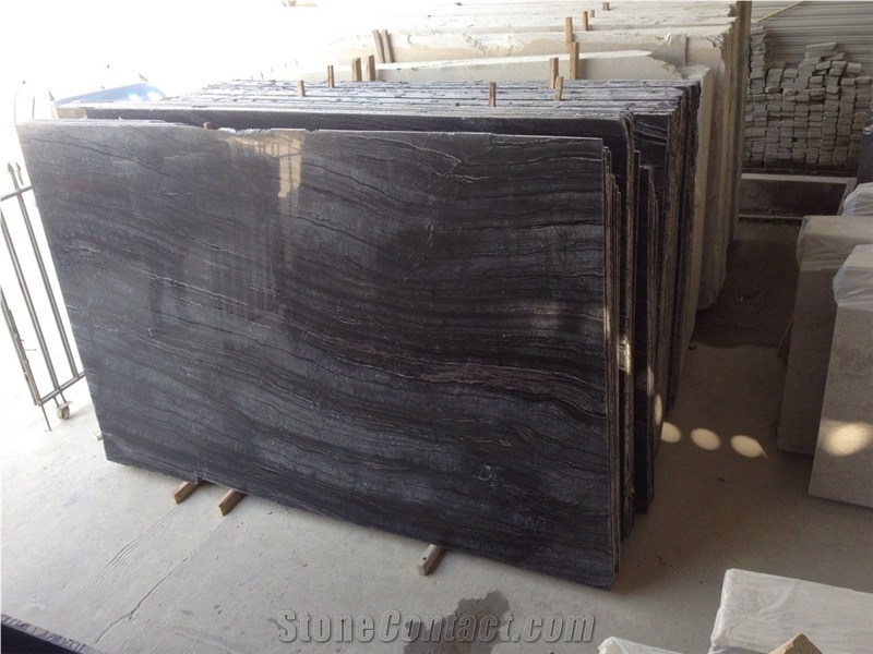 Black Marble Inca Wooden Black Polished Marble Tiles & Slabs Sales Promotion, Black Wood Vein Marble Granite