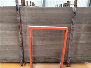 China a Grade Coffee Wooden Marble Slabs & Tiles， Factory Price