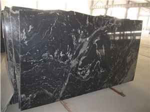 High Quality Nero Fantasy Granite Slabs & Tiles, China Black Granite