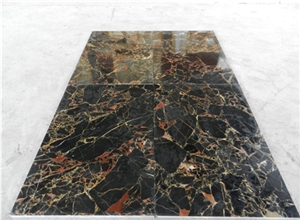 Hot Chinese Black Golden Flower Marble Tiles, Slabs -With High Quality and Competitive Price