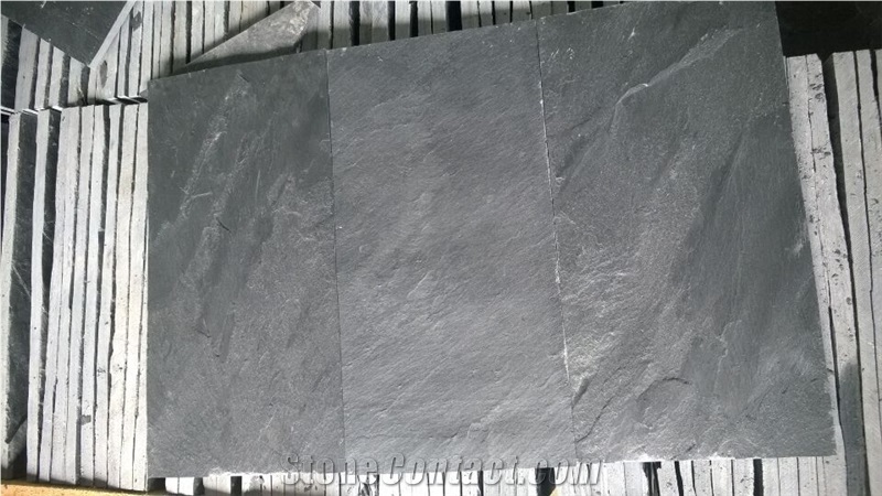 Hot Selling China a Grade Pure Black Slate Tiles Slabs