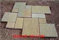 Tandur Yellow Pattern Cube Stone, Walkway Pavers, Cube Stone