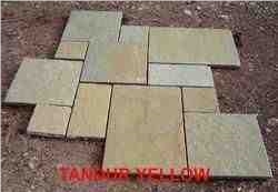Tandur Yellow Pattern Cube Stone, Walkway Pavers, Cube Stone