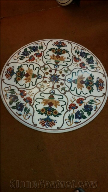 Marble Inlay Table Top Pietra Dura Coffee Table