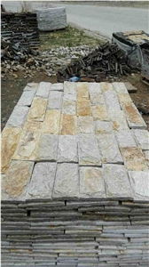 Gold & Silver Quartzite Mushroom Stone for Wall Tiles & Building Stone