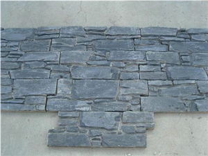 Black Slate Cement Back Wall Stone Z Panel