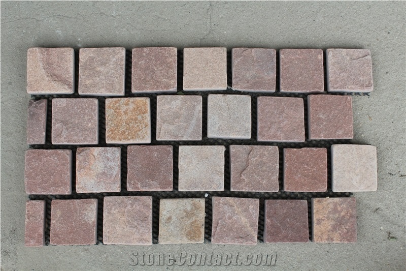 Red Sandstone Cube Stone Cubes Paving