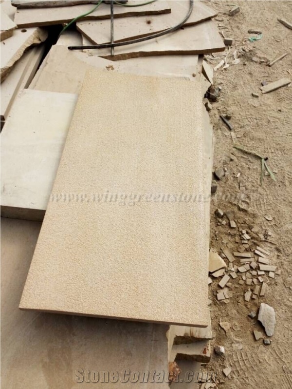 Yellow Sandstone, Beige Sandstone Slabs, Winggreen
