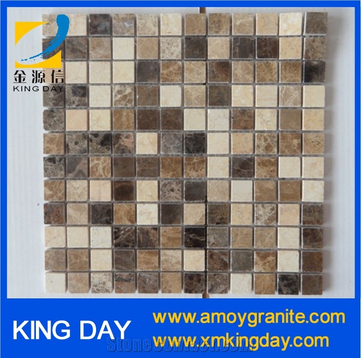 Brown and White Marble Mosaic Tile