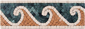 Wave Pattern Marble Mosaic Border