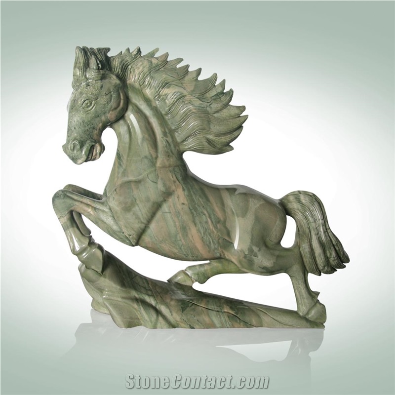 Green Granite Sculpture,Huaan Jade Horse Sculpture