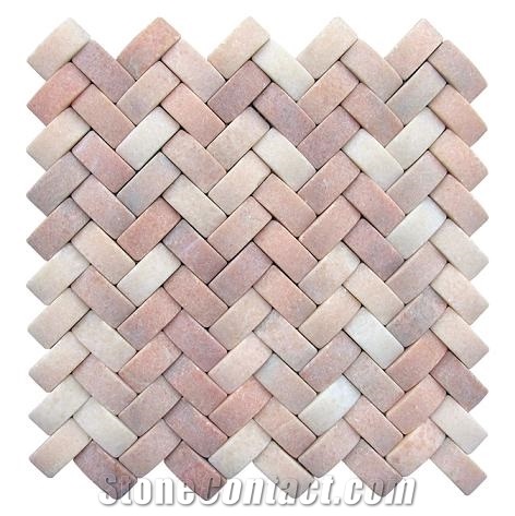 Rosalia Pink Marble Split Kichen Mosaic Tile