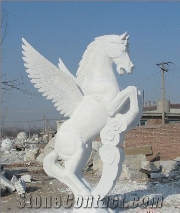White Marble Horse Sculptures, Animal Sculpture