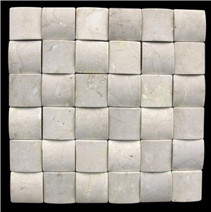 White Travertine Tumbled Bathroom Mosaic Tiles